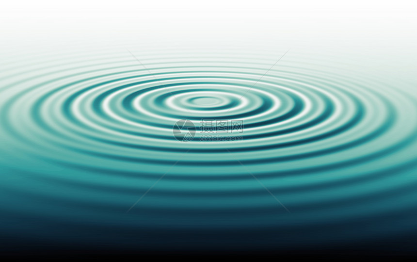 水涟漪插图蓝色池塘圆圈海洋液体温泉绿色图片