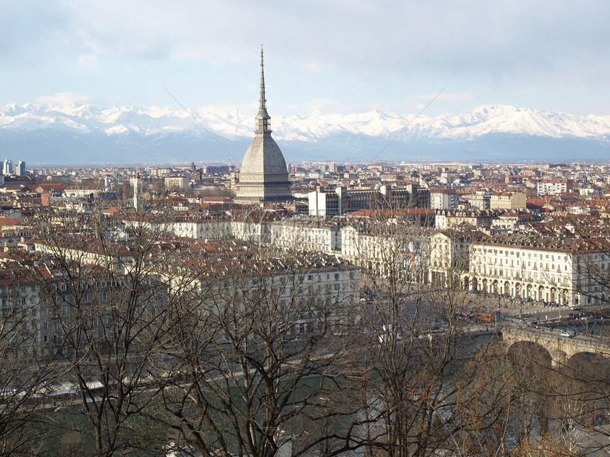 意大利都灵全景天际天线城市爬坡图片