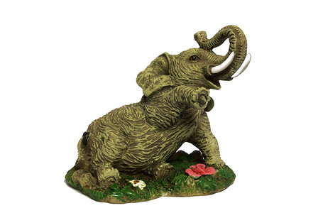 陶瓷大象雕塑白色玩具塑像绿色动物背景图片