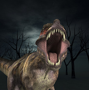 蜥臀目霸王龙咆哮食肉天空牙齿捕食者黑暗侵略侏罗纪动物蜥蜴危险背景