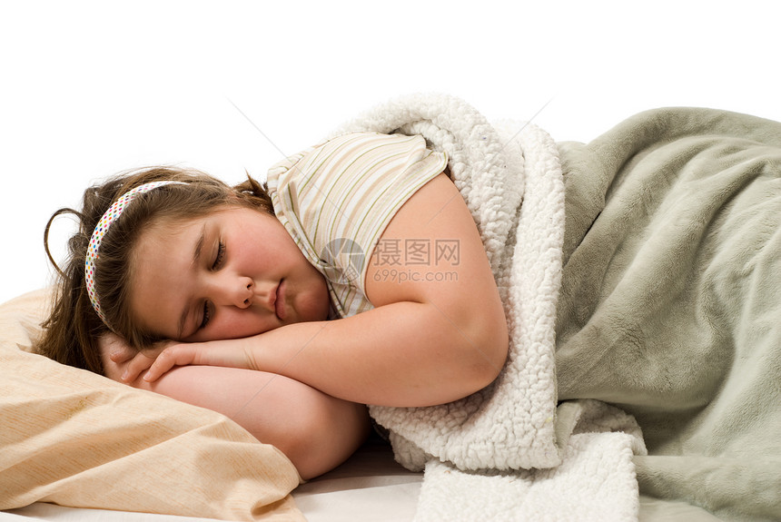 睡觉午睡枕头睡眠时间童年青年金发孩子就寝女孩图片