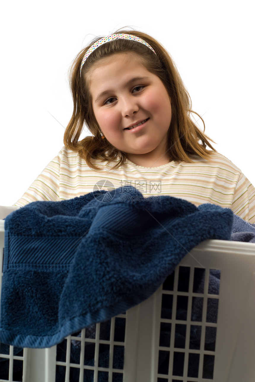 每日日工幸福孩子帮手喜悦毛巾女性清洁工美丽女孩劳动图片