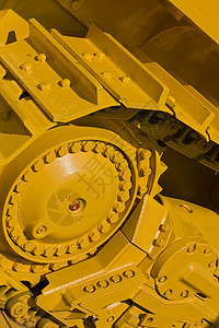 音轨挖掘机机器黄色推土机工具机械背景图片