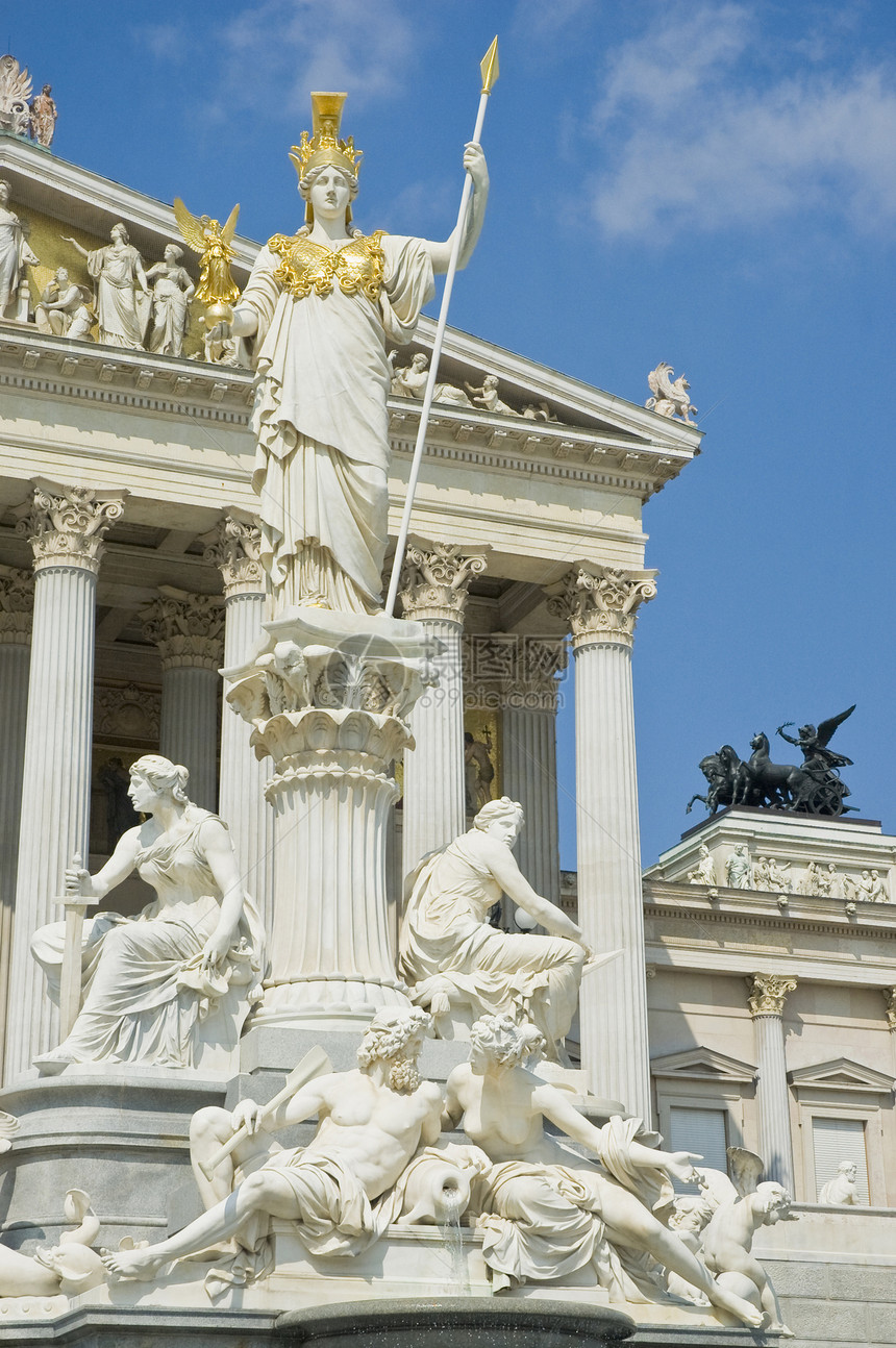 奥地利维也纳建筑景观街道城市日光纪念碑雕像图片