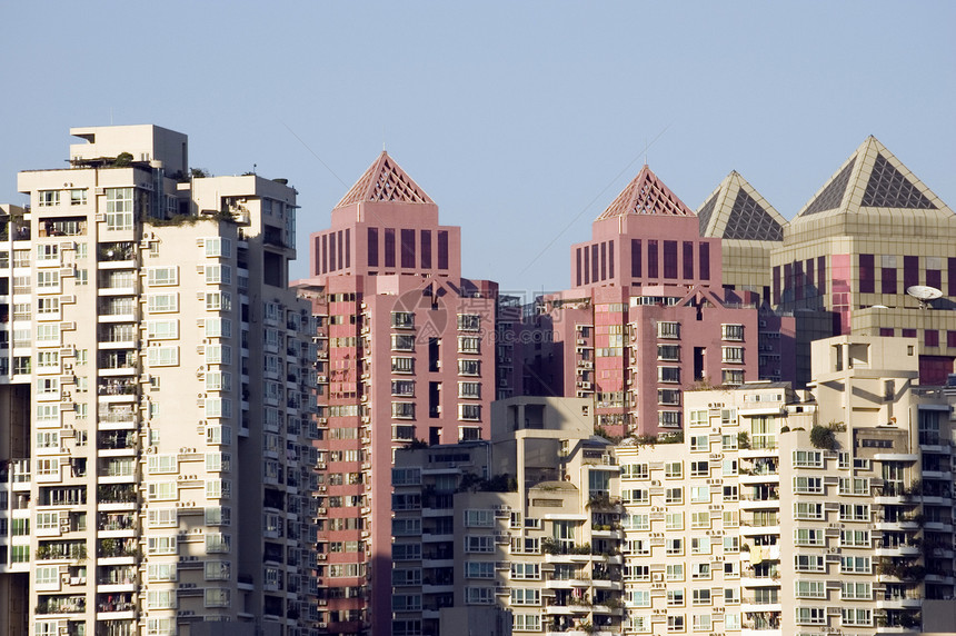 中国的住宅楼 建城市摩天大楼阳台公寓建筑学房子景观建筑图片