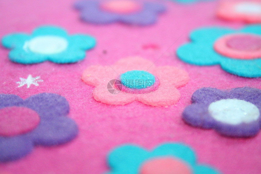 轻鲜花植物粉色毛毡手工艺术品图片