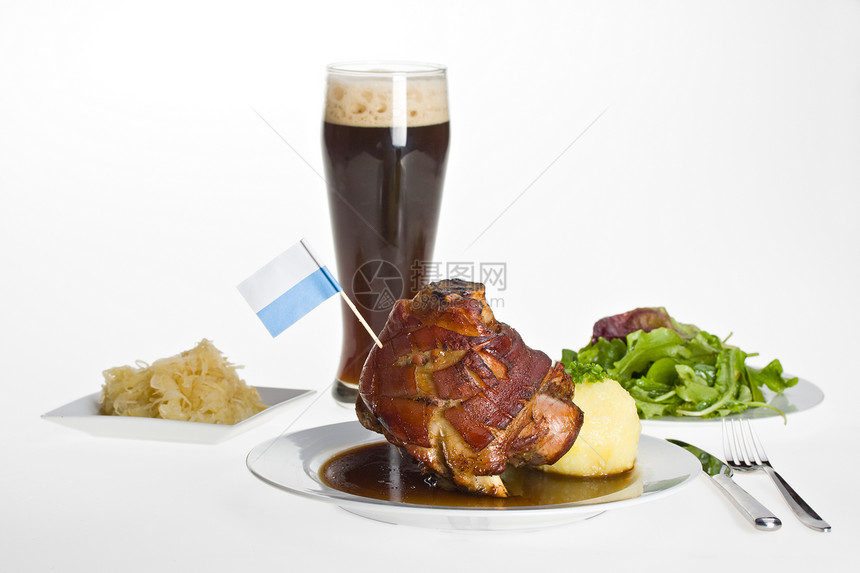 猪肉加马铃薯包子盘子旗帜传统酸菜皮肤香葱美食啤酒肉汁小麦图片