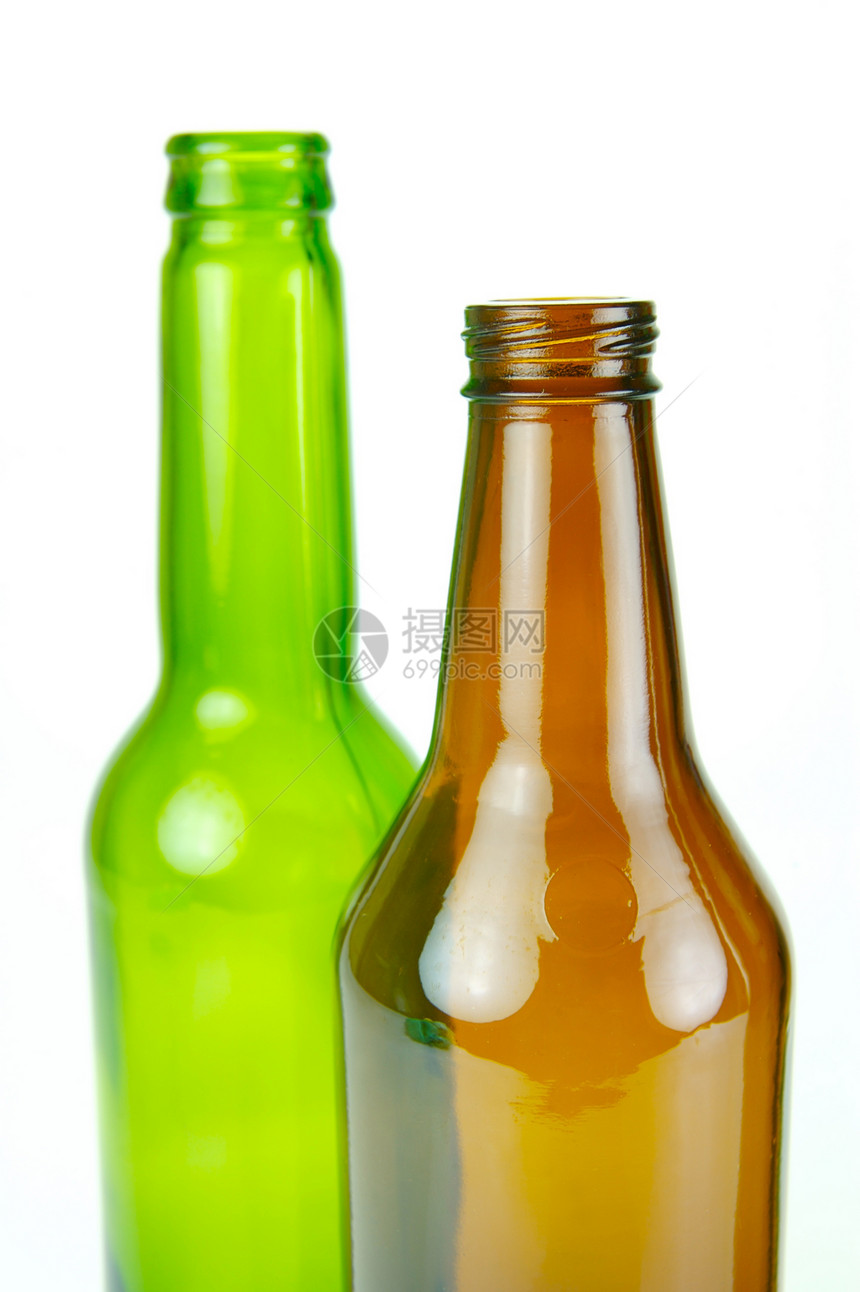 啤酒瓶白色饮料瓶子绿色棕色图片