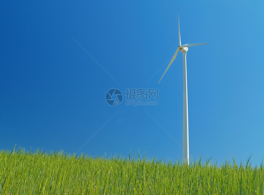 风力涡轮机玉米涡轮场地蓝色发电机力量环境天空风车技术图片