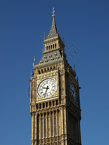 Big Ben 伦敦建筑学天空建筑地标手表议会钟声蓝色背景图片