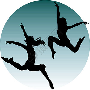跳跳杆跳跳跳青少年竞技体操男生飞跃跳跃运动女孩们女孩插画