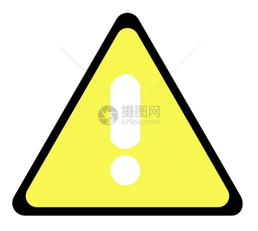 黄色警告三角形符号插图情素图形化空白标点冒险路标警报讯问交通图片