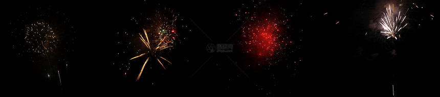 烟花黑色派对作品新年展示红色天空庆典图片