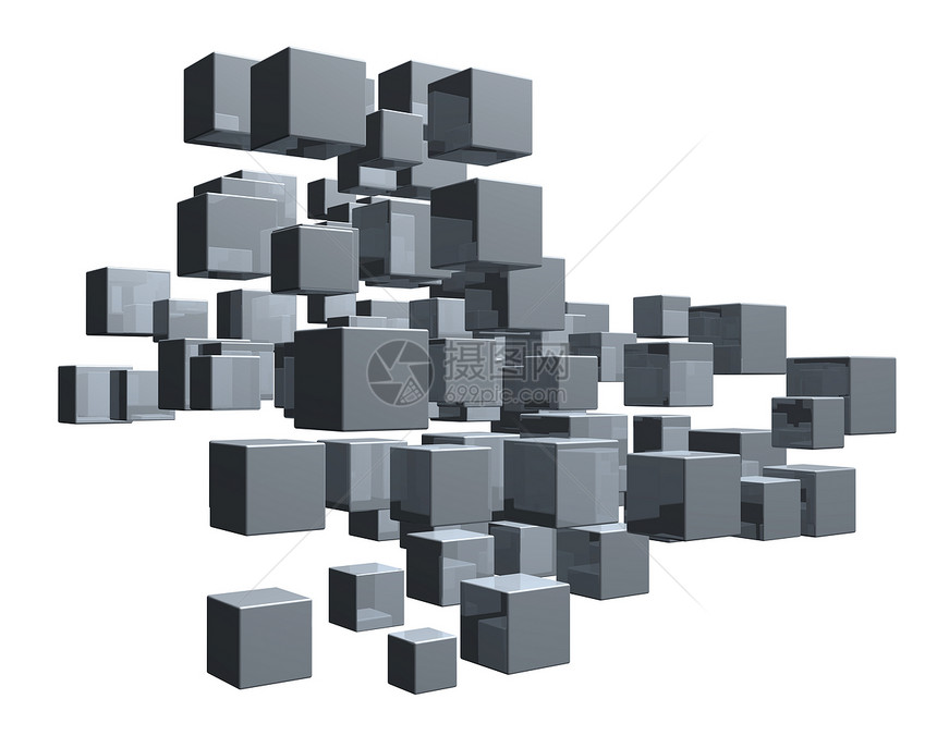 立方体反光正方形公司插图团体反射噪音盒子组织碰撞图片