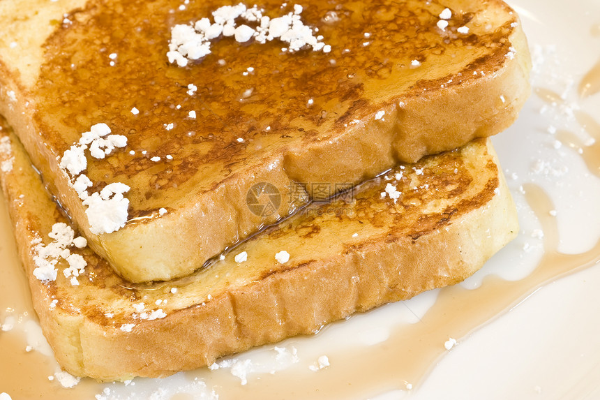 法式吐司面包棕色味道白色糖浆小吃食物午餐黄油早餐图片