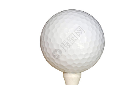高尔夫球在Tee Tee上酒窝球座运动娱乐球形爱好圆形游戏白色背景图片
