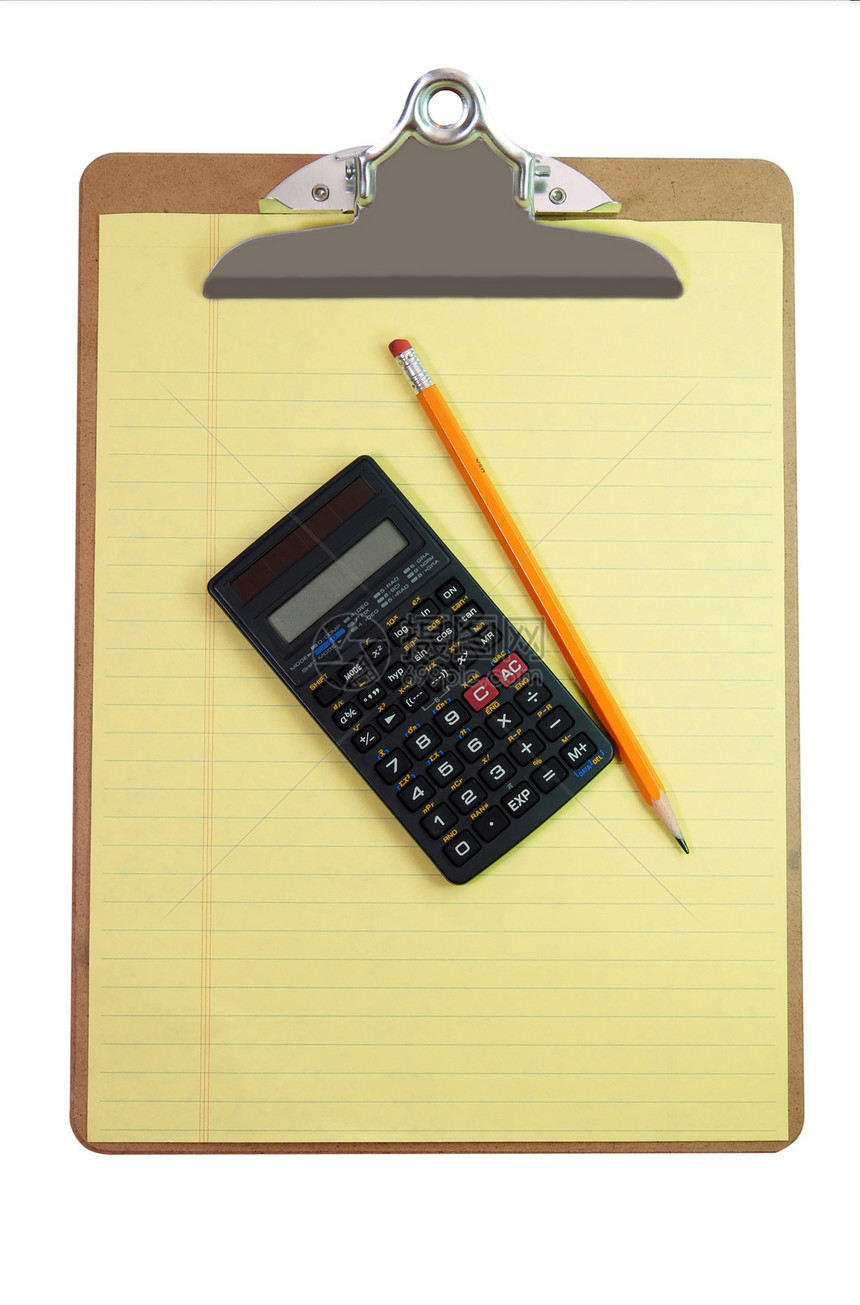剪贴板 计算机 笔纸和纸张钥匙文书木板内衬铅笔金融数字补给品工作商业图片