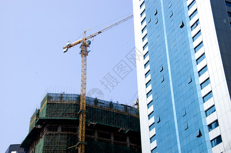 中国深圳建筑工程公司建筑学开发商建筑物景观起重机城市建筑建设背景图片