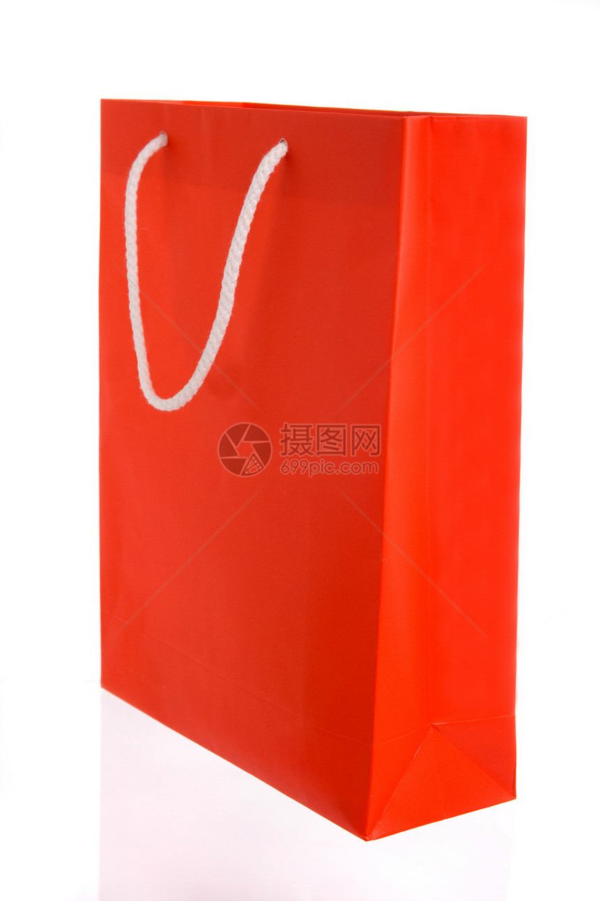 红纸袋购物零售生日销售红色手提包白色礼物商业图片