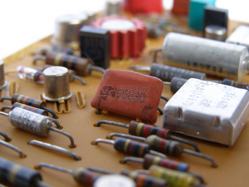 印刷电路痕迹电容器电脑蚀刻木板电子产品电子电路板接线收音机图片