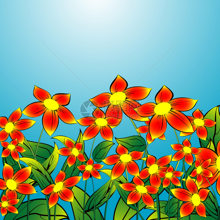 春季春天卡片植物叶子草地花园母亲快乐插图园艺雏菊图片