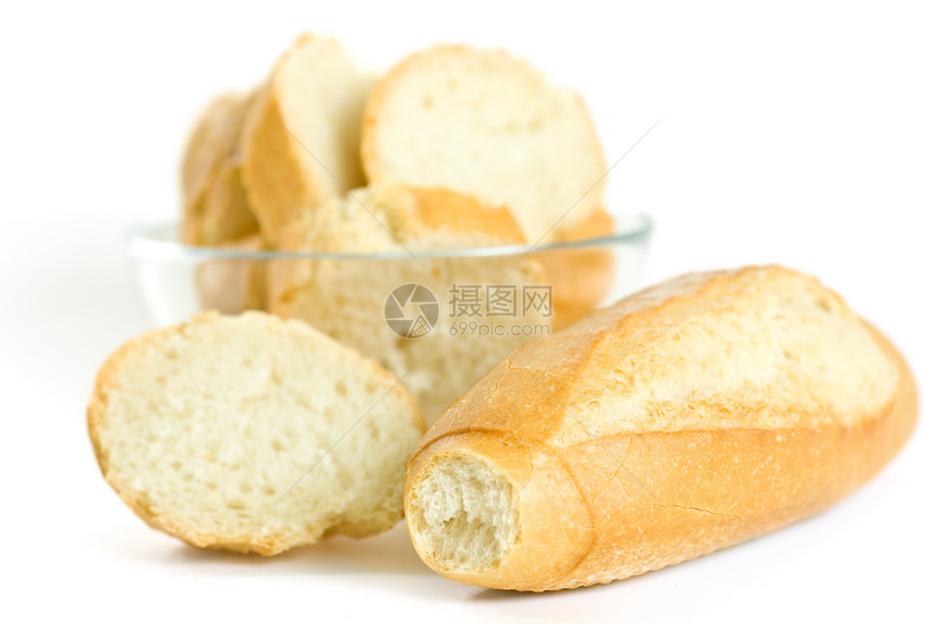 孤立的面包切片黄色硬皮团体美食金子小吃棕色谷物工作室宏观图片