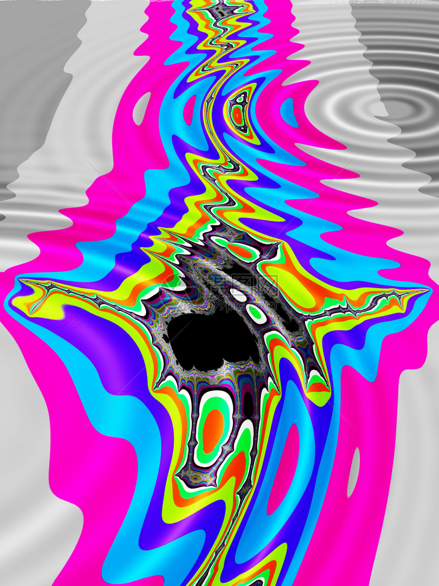 抽象的反射插图波浪池塘墙纸图片