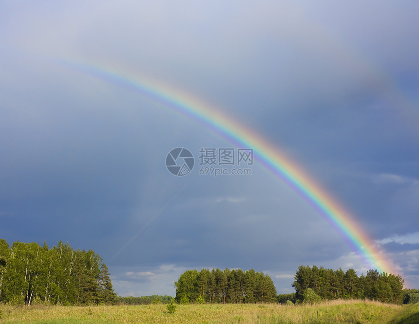 彩虹 风景草原天气蓝色场景农场农村环境戏剧性阳光风暴图片