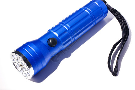 蓝塑料袋灯手电筒火炬塑料袖珍水平背景图片