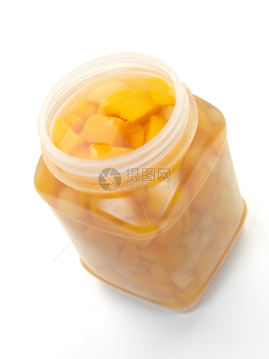 桃子和梨梨塑料果汁沙漠糖果水果糖浆沙拉图片