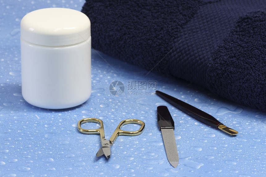 修指甲保养金属剪刀足疗护理去角质锉刀化妆品毛巾图片