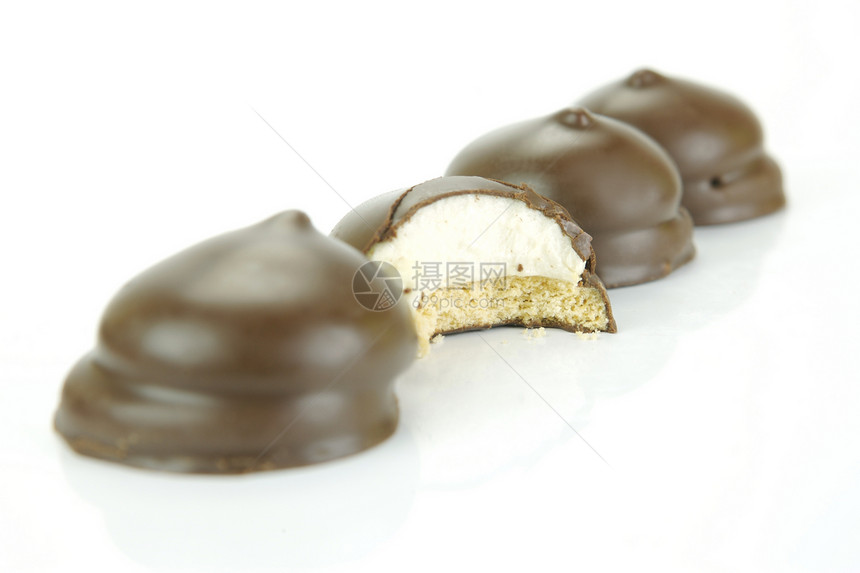 棉花麦芽饼干糖果食物白色棕色巧克力图片
