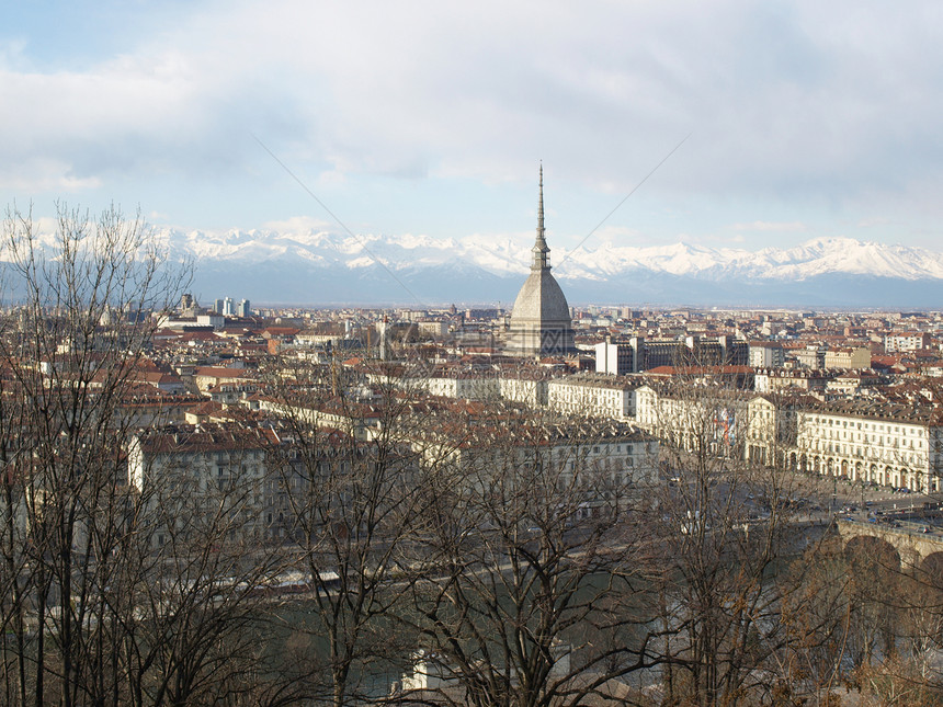 意大利都灵全景天线城市爬坡天际图片