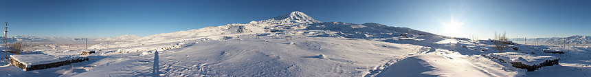 冬季阿拉拉特山360度环形全景图片