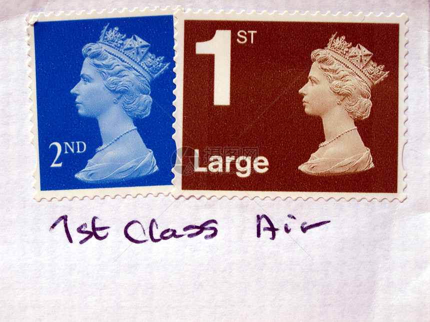 英国邮票信封空气女王船运邮资橡皮空邮邮政仪表邮件图片