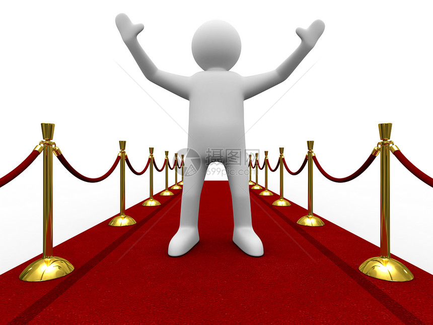 白色背景的红地毯 孤立的 3D 图像插图领导节日荣耀庆典喜悦展示仪式娱乐天鹅绒图片