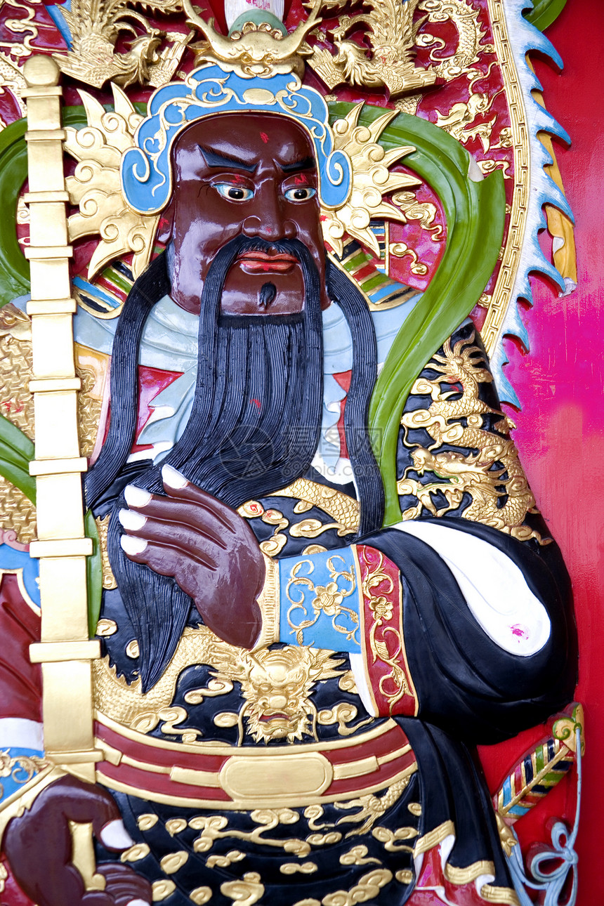 中国圣殿神雕刻旅行艺术品看门人神话监护人宗教警卫遗产文化图片