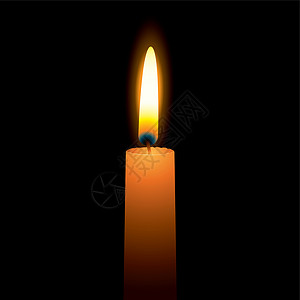 明蜡烛反光金子灯芯火焰黄色微光庆典运球烧伤插图背景图片