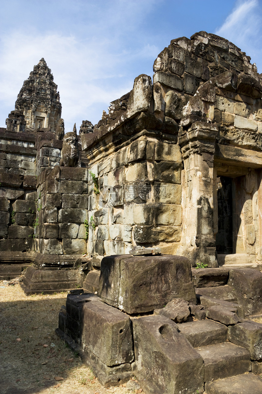 Preah Ko 柬埔寨王国高棉语雕塑世界废墟考古学遗产寺庙雕像遗迹图片