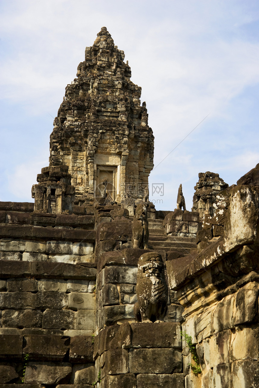 Preah Ko 柬埔寨历史雕塑纪念碑文化建筑学遗迹寺庙砂岩高棉语崇拜图片