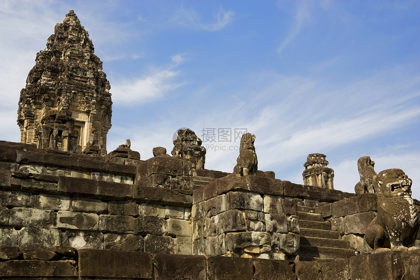 Preah Ko 柬埔寨世界崇拜王国考古学圣训佛教徒遗产建筑物历史遗迹图片