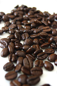咖啡豆咖啡店饮料豆子棕色白色背景图片