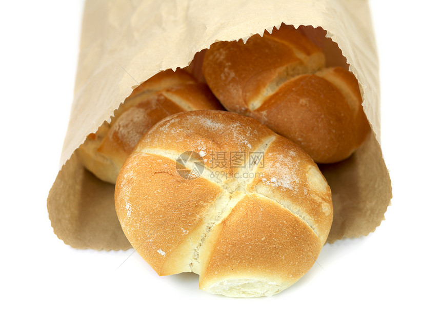 面包卷面粉特写谷物美食白色早餐食物面包团体脆皮图片