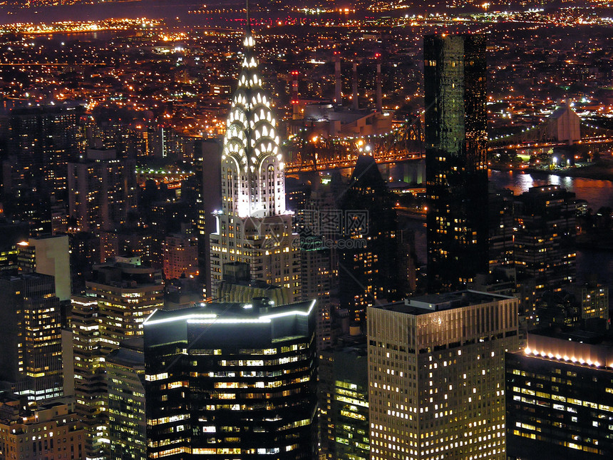 纽约市夜景之夜市中心建筑生活街道旅游场景交通商业摩天大楼日落图片
