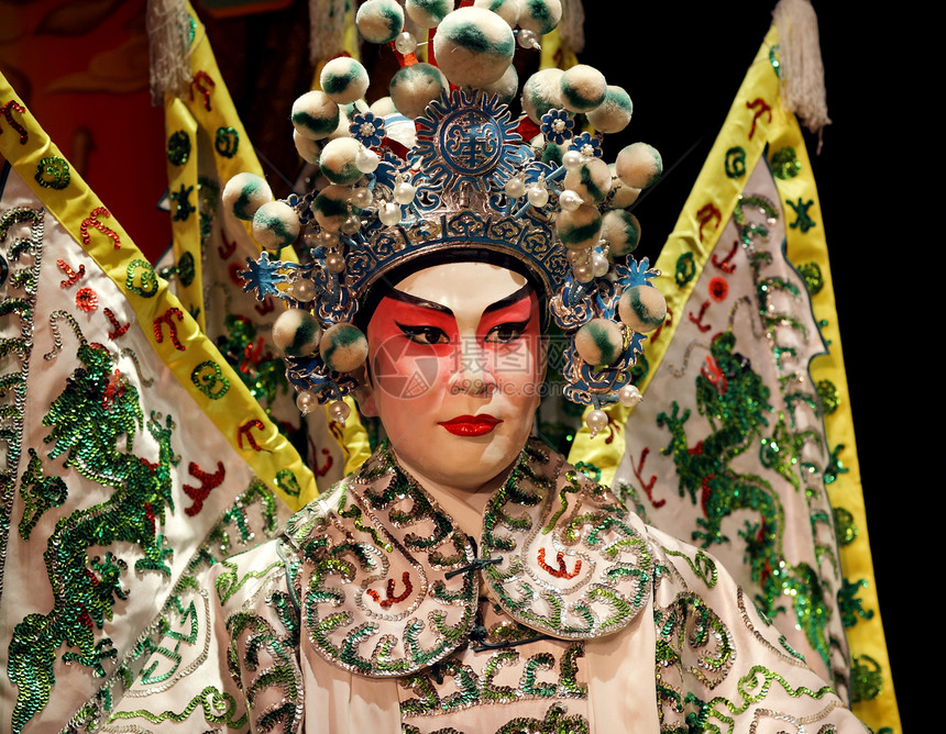 州歌剧木偶展示旅游文化传统节日服饰男人窗帘女士演员图片