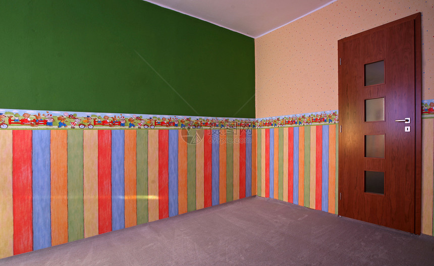 儿童室装饰孩子们房子内阁红色橙子风格亚麻房间幸福图片