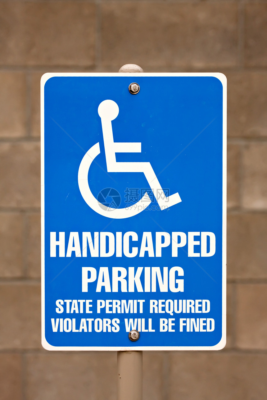 残疾人停车标志帮助轮椅导航金属座位拖带麻痹违反者扶手椅病人图片