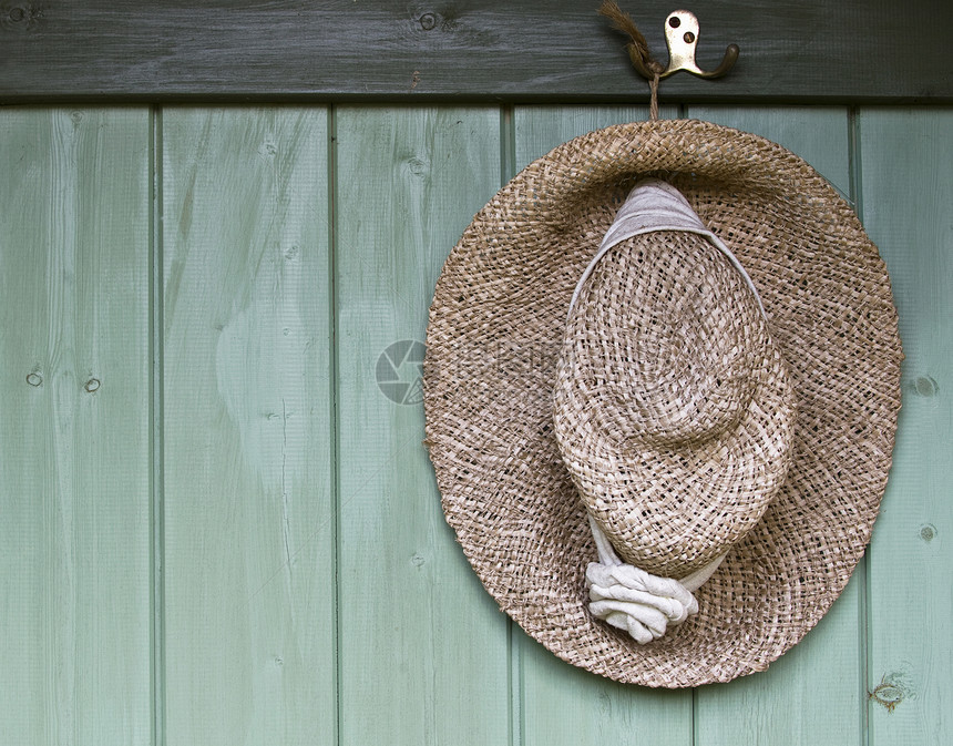 暑夏帽花园女性服装帽子稻草太阳衣服图片
