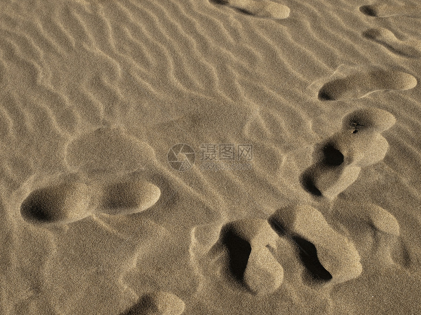 沙沙中的脚步沙漠干旱冒险海滩粮食沙丘图片