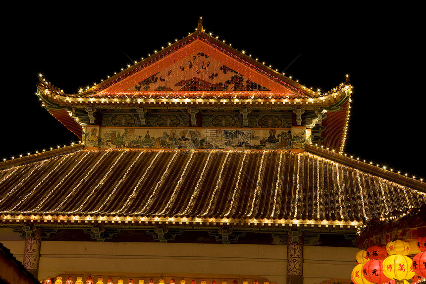 中华新年  光明灯月球旅行神社崇拜佛教徒连体灯笼庆典传统上帝图片